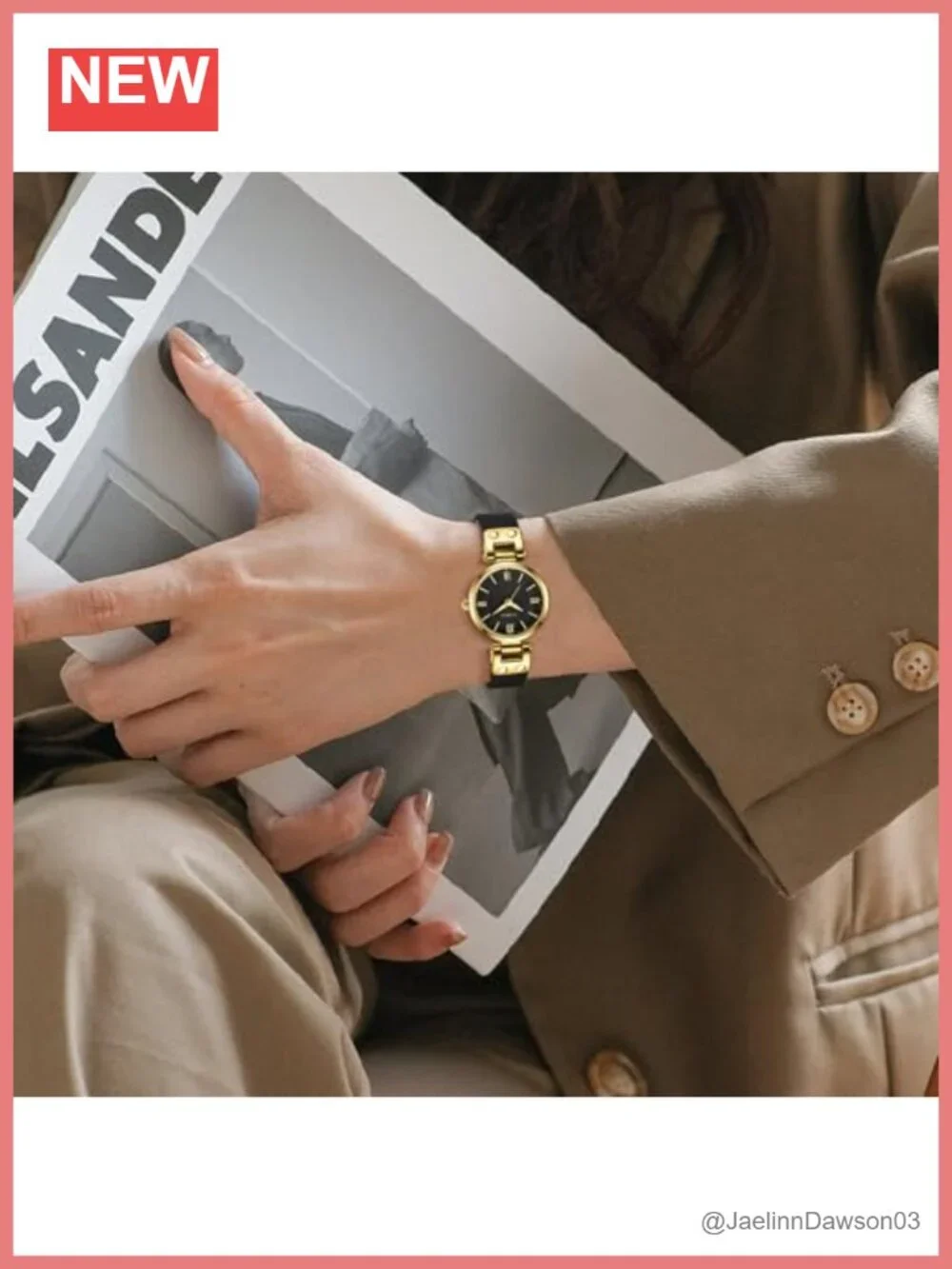 Elegant Classic Small Dial Ladies Dress Watch with Faux Leather Strap, Japanese